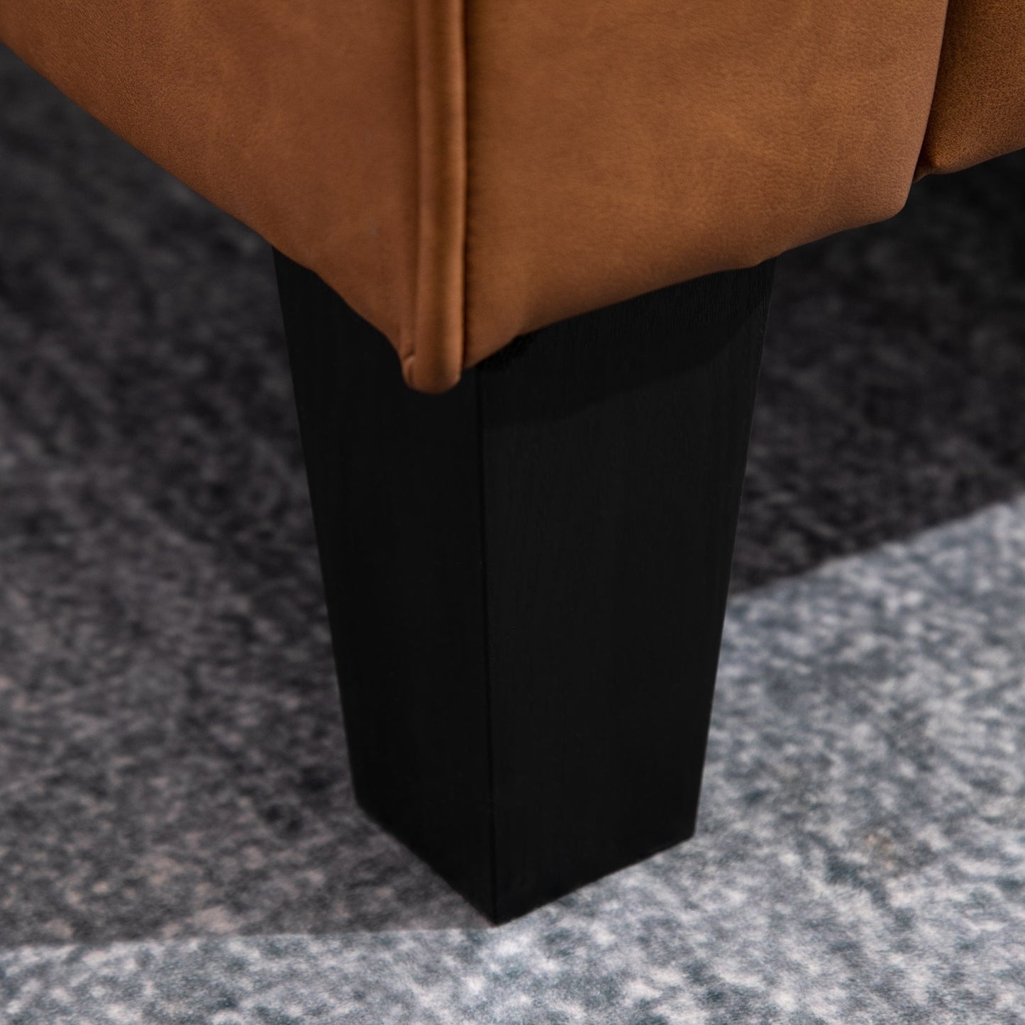 Canapé double HOMCOM 51 avec accoudoirs, 2 places, capitonné en similicuir et coussin rembourré en éponge à ressorts ensachés, marron