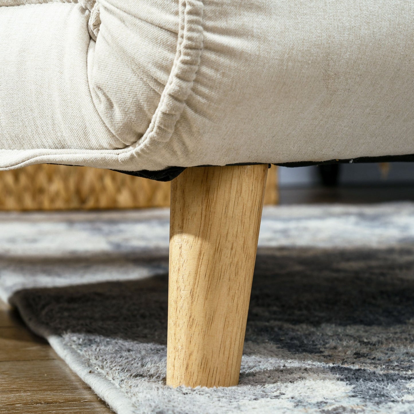 Fauteuil convertible HOMCOM, canapé-lit multifonctionnel 2 en 1, fauteuil-lit avec dossier réglable pour salon, beige