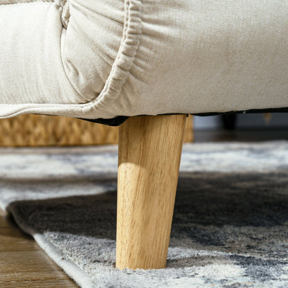 Fauteuil convertible HOMCOM, canapé-lit multifonctionnel 2 en 1, fauteuil-lit avec dossier réglable pour salon, beige