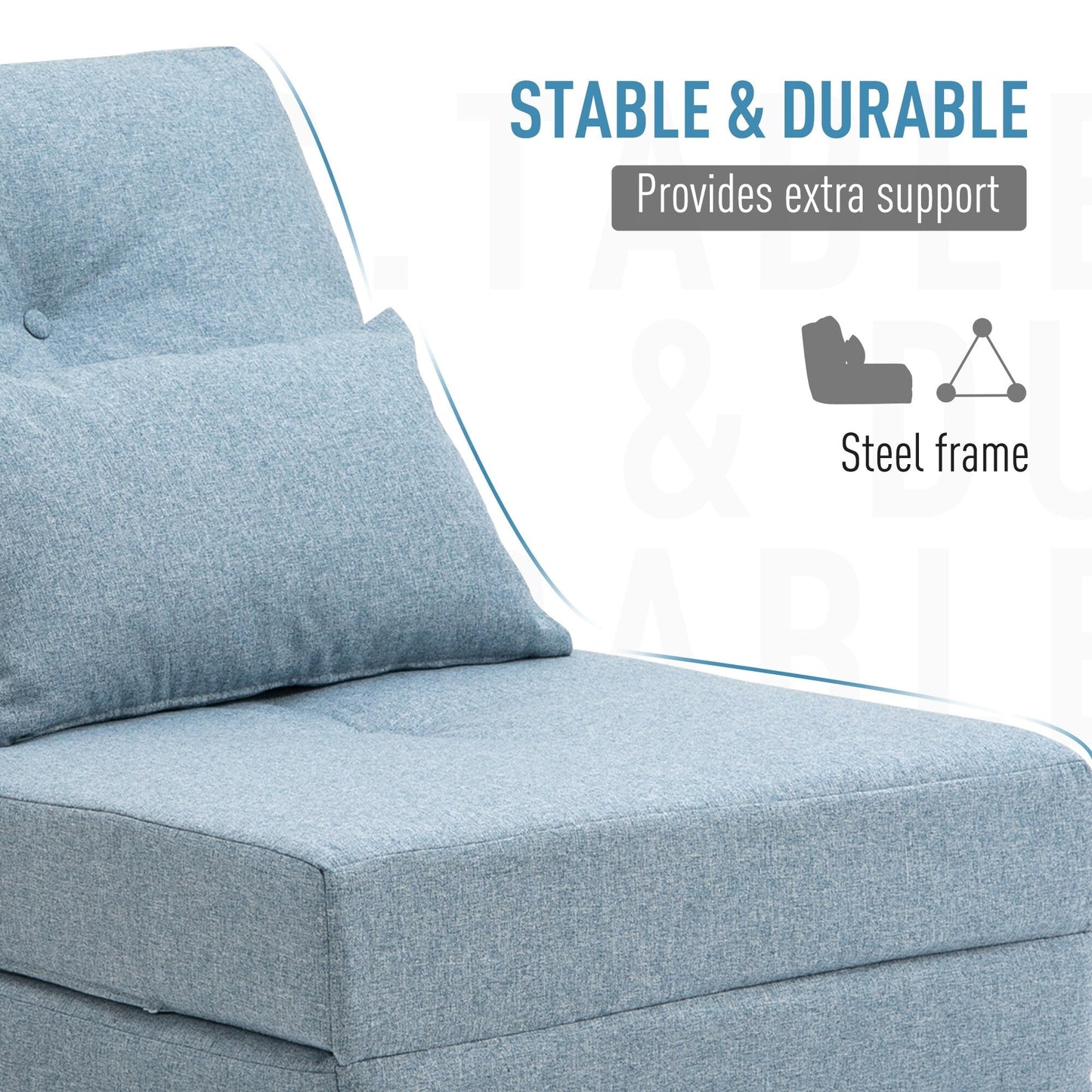 Fauteuil convertible rabattable et rembourré HOMCOM, canapé-lit de sol