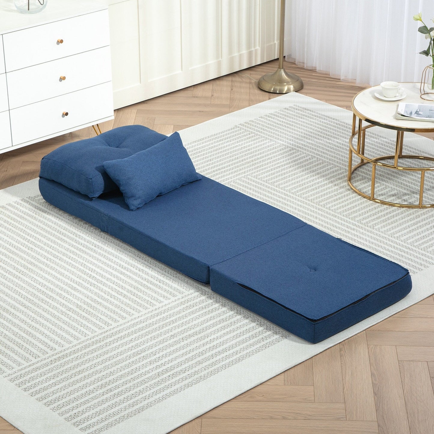 Fauteuil convertible rabattable et rembourré HOMCOM, canapé-lit de sol