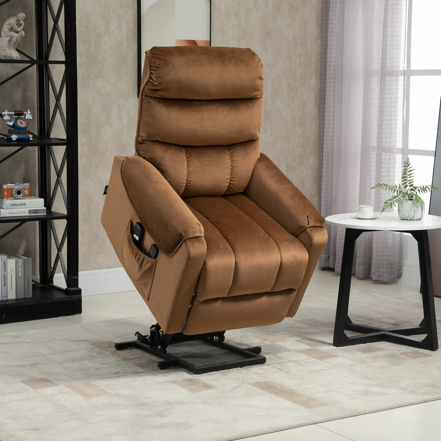 Fauteuil inclinable électrique HOMCOM, fauteuil de massage vibrant rembourré avec télécommande