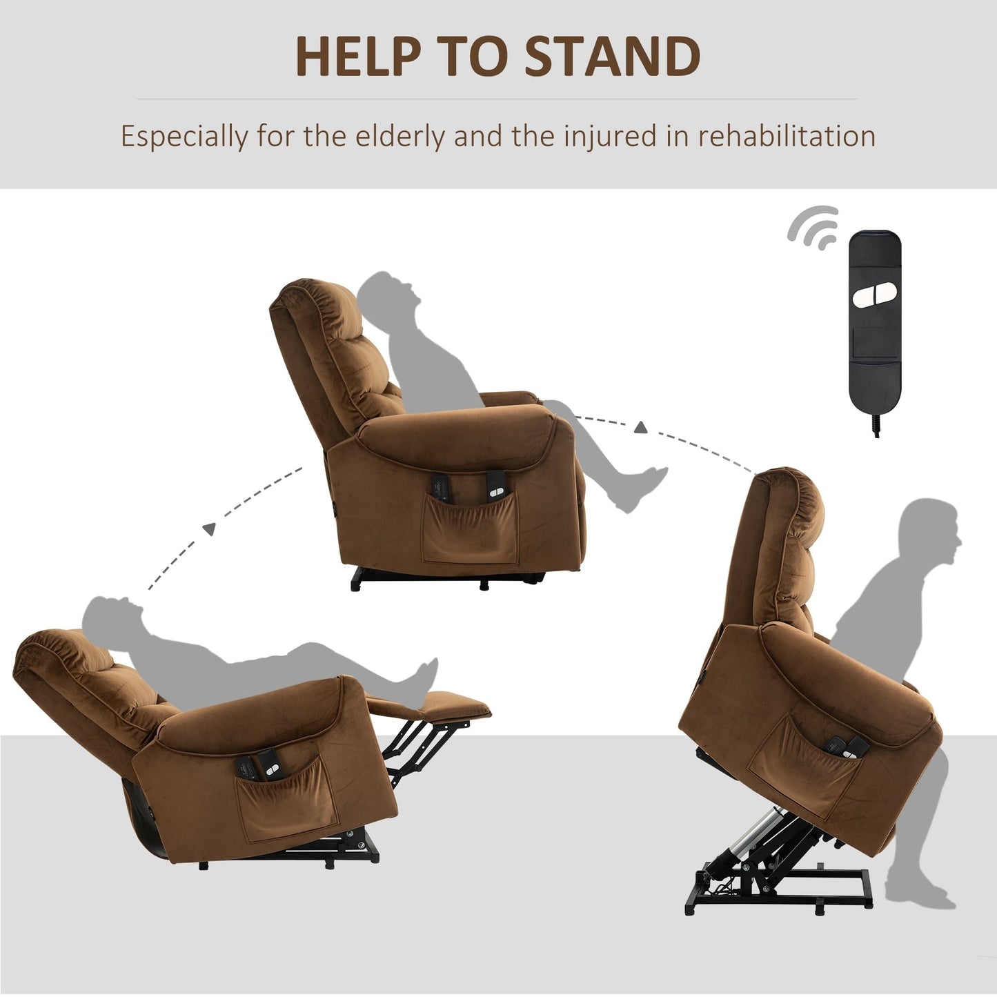 Fauteuil inclinable électrique HOMCOM, fauteuil de massage vibrant rembourré avec télécommande