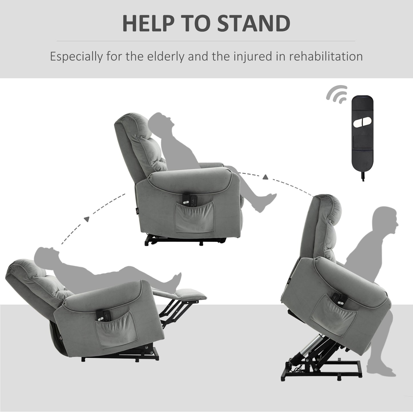 Fauteuil inclinable électrique HOMCOM, fauteuil de massage vibrant rembourré avec télécommande