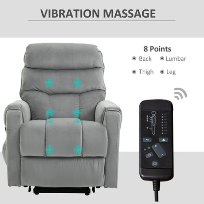Fauteuil inclinable électrique HOMCOM, fauteuil de massage vibrant rembourré avec télécommande
