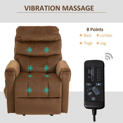 Fauteuil inclinable électrique HOMCOM, fauteuil de massage vibrant rembourré avec télécommande