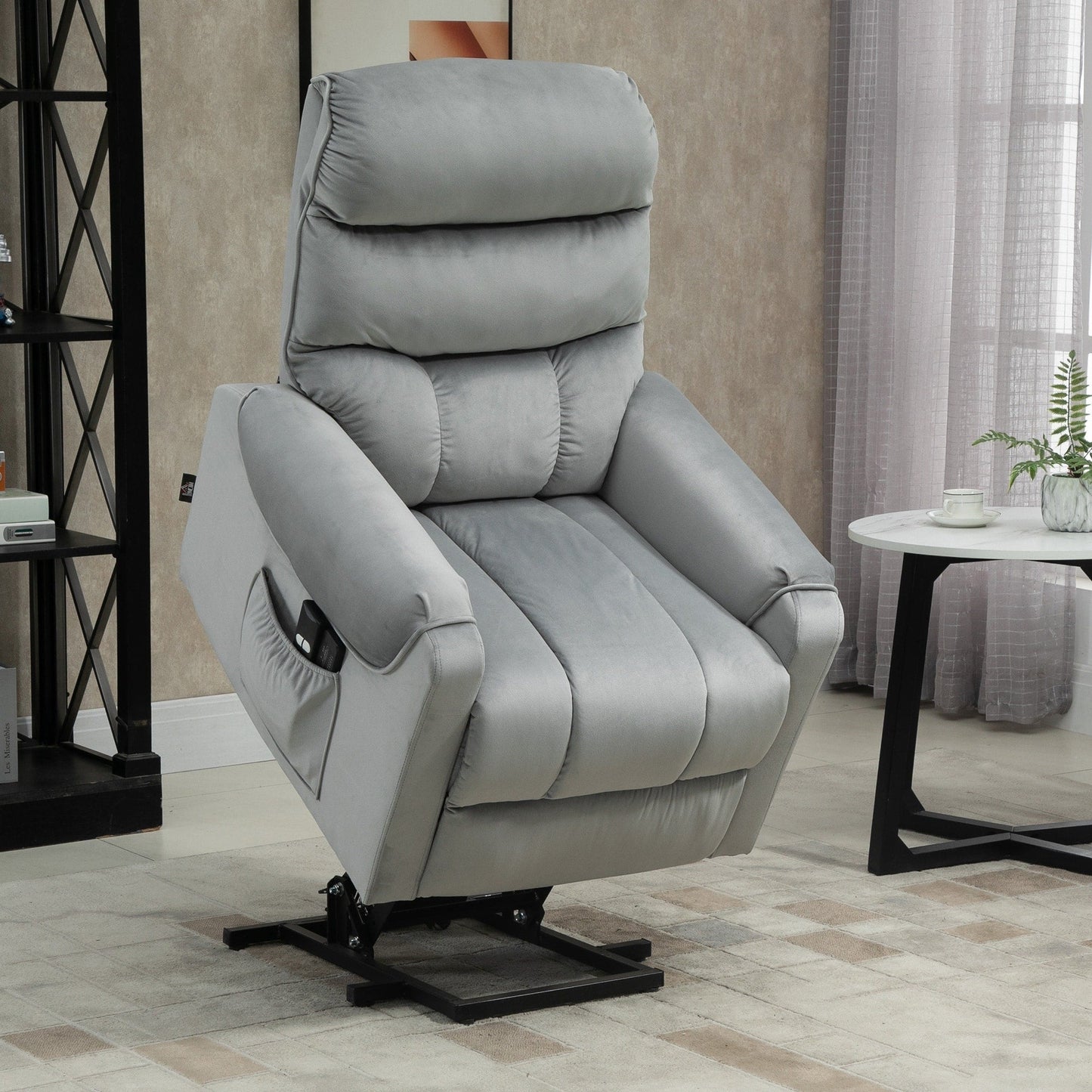 Fauteuil inclinable électrique HOMCOM, fauteuil de massage vibrant rembourré avec télécommande