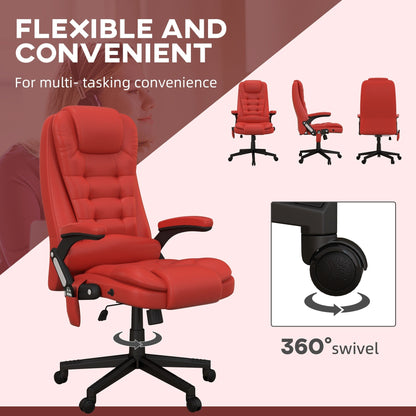 Fauteuil de bureau massant et vibrant HOMCOM à dossier haut avec 6 points de vibration, beige