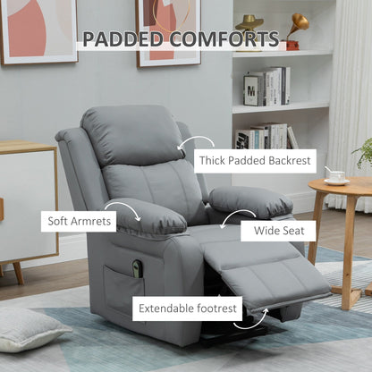 Fauteuil releveur électrique de salon HOMCOM, fauteuil inclinable électrique en cuir PU pour personnes âgées avec télécommande