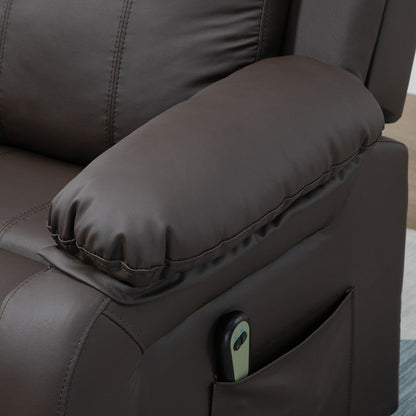 Fauteuil releveur électrique de salon HOMCOM, fauteuil inclinable électrique en cuir PU pour personnes âgées avec télécommande