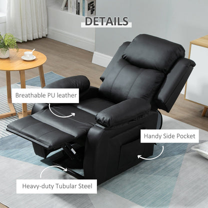 Fauteuil releveur électrique de salon HOMCOM, fauteuil inclinable électrique en cuir PU pour personnes âgées avec télécommande