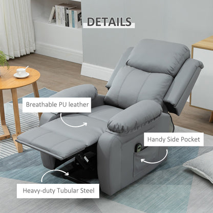 Fauteuil releveur électrique de salon HOMCOM, fauteuil inclinable électrique en cuir PU pour personnes âgées avec télécommande