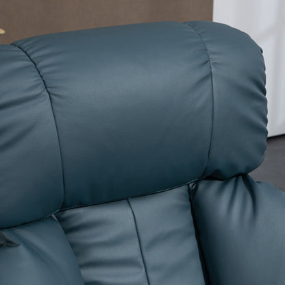 Fauteuil inclinable massant HOMCOM avec repose-pieds, pivotant à 360°, en similicuir, gris