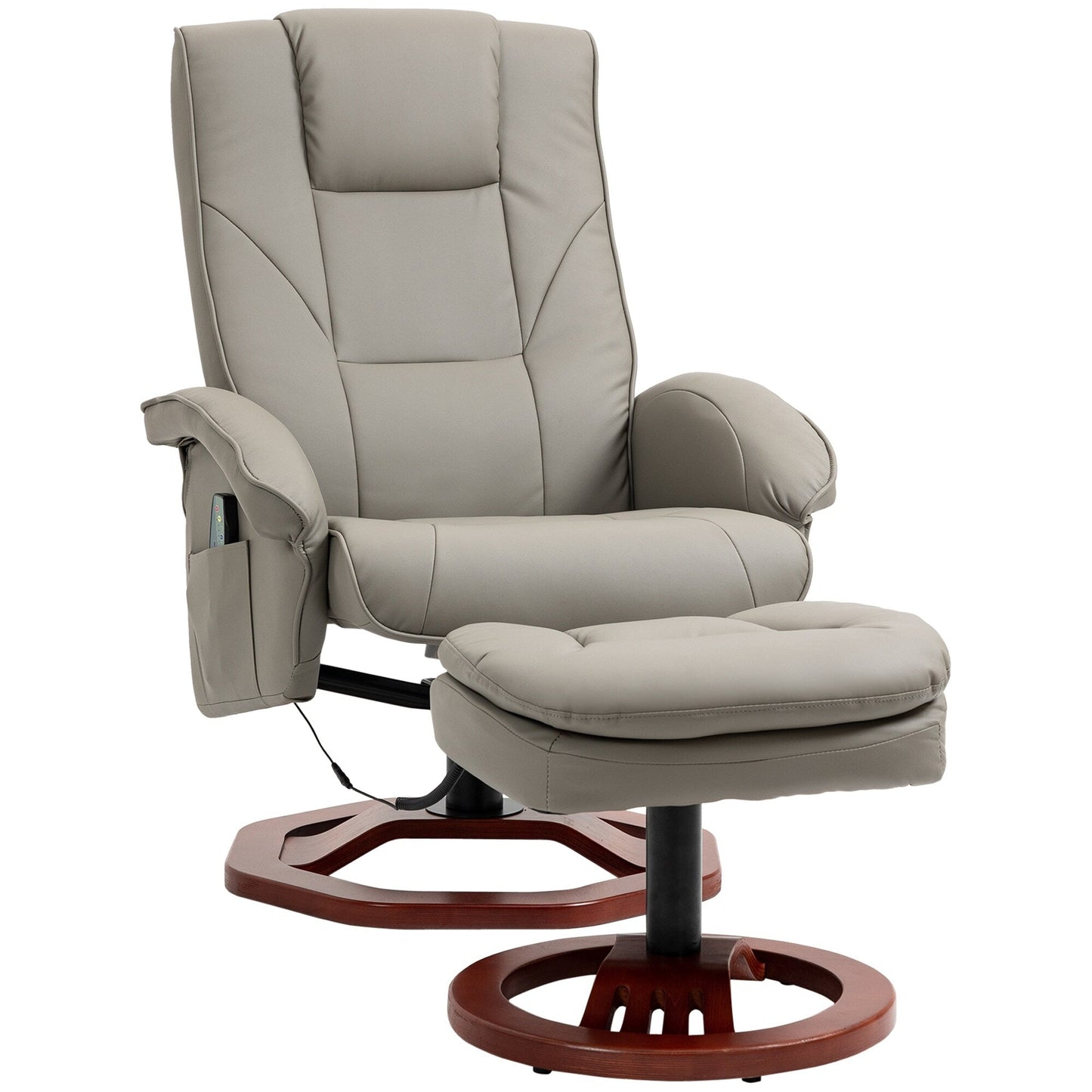 Fauteuil inclinable massant électrique en similicuir avec repose-pieds HOMCOM