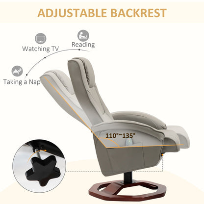 Fauteuil inclinable massant électrique en similicuir avec repose-pieds HOMCOM