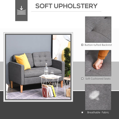 Canapé-lit de rangement moderne en tissu capitonné à boutons HOMCOM