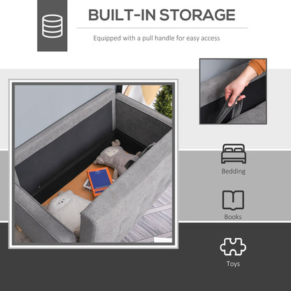 Canapé-lit de rangement moderne en tissu capitonné à boutons HOMCOM