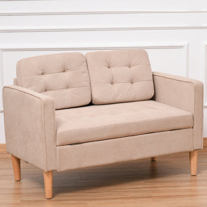 Canapé-lit de rangement moderne en tissu capitonné à boutons HOMCOM