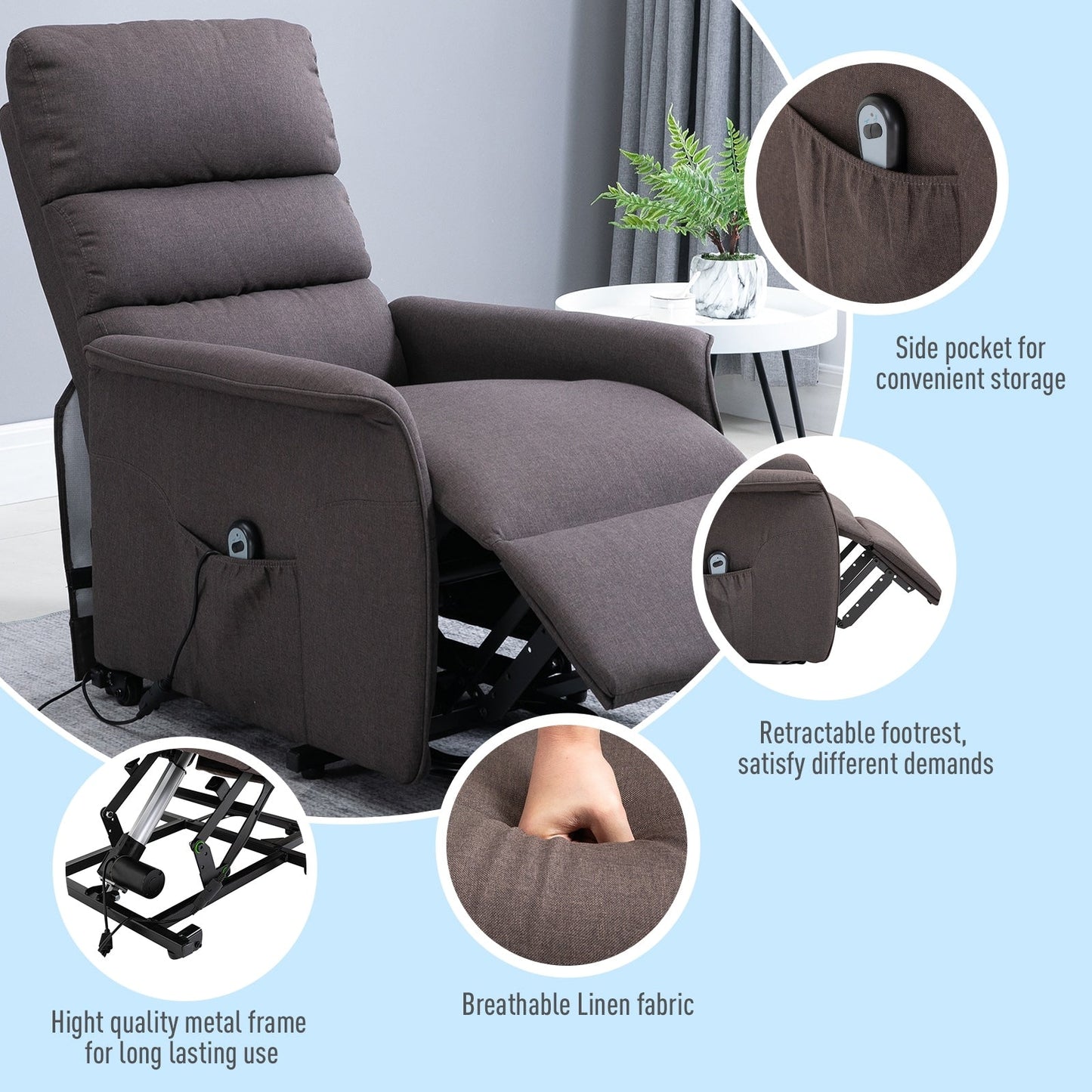 Fauteuil inclinable électrique HOMCOM avec télécommande