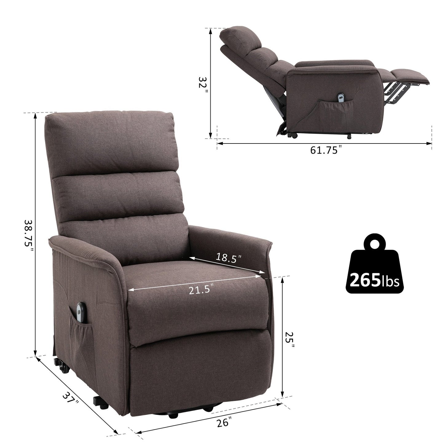 Fauteuil inclinable électrique HOMCOM avec télécommande
