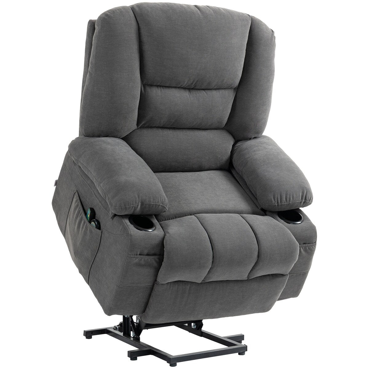Fauteuil releveur électrique HOMCOM avec massage par vibrations et chaleur, fauteuil releveur en tissu pour personnes âgées