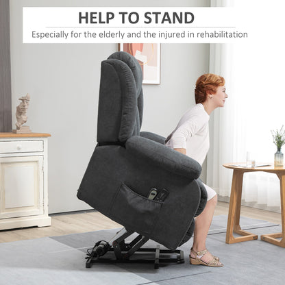 Fauteuil inclinable releveur électrique HOMCOM pour personnes âgées de grande taille avec massage