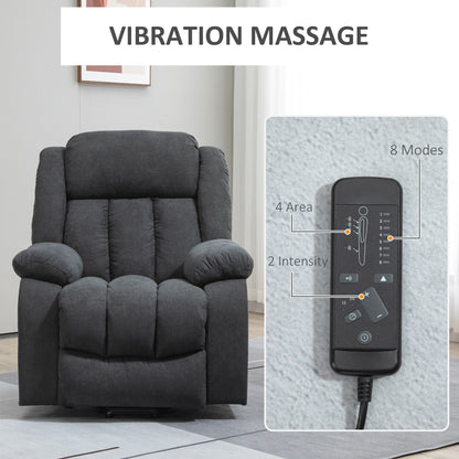 Fauteuil inclinable releveur électrique HOMCOM pour personnes âgées de grande taille avec massage