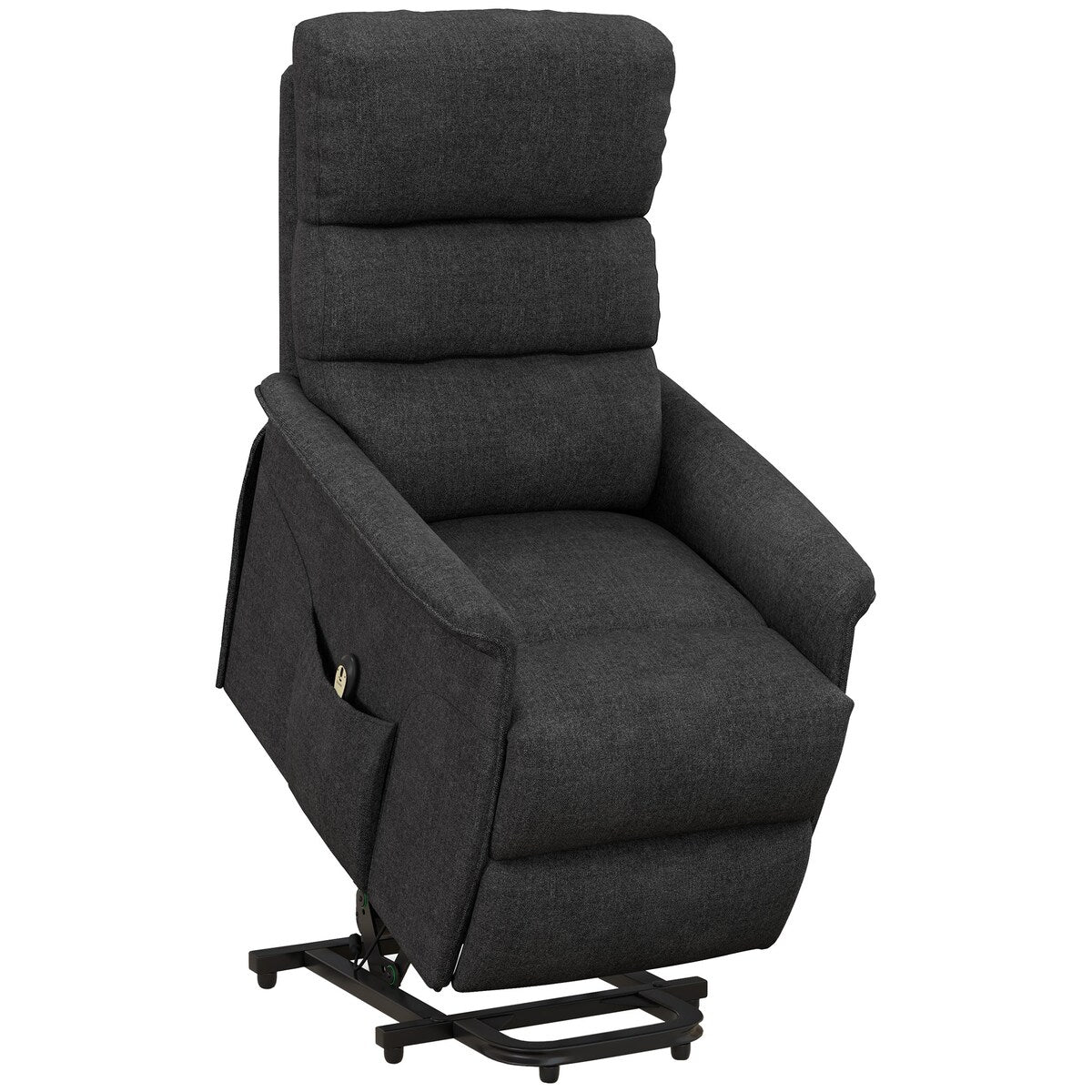 Fauteuil releveur électrique HOMCOM pour personnes âgées, montage facile, tissu releveur avec télécommande, poches latérales pour le salon