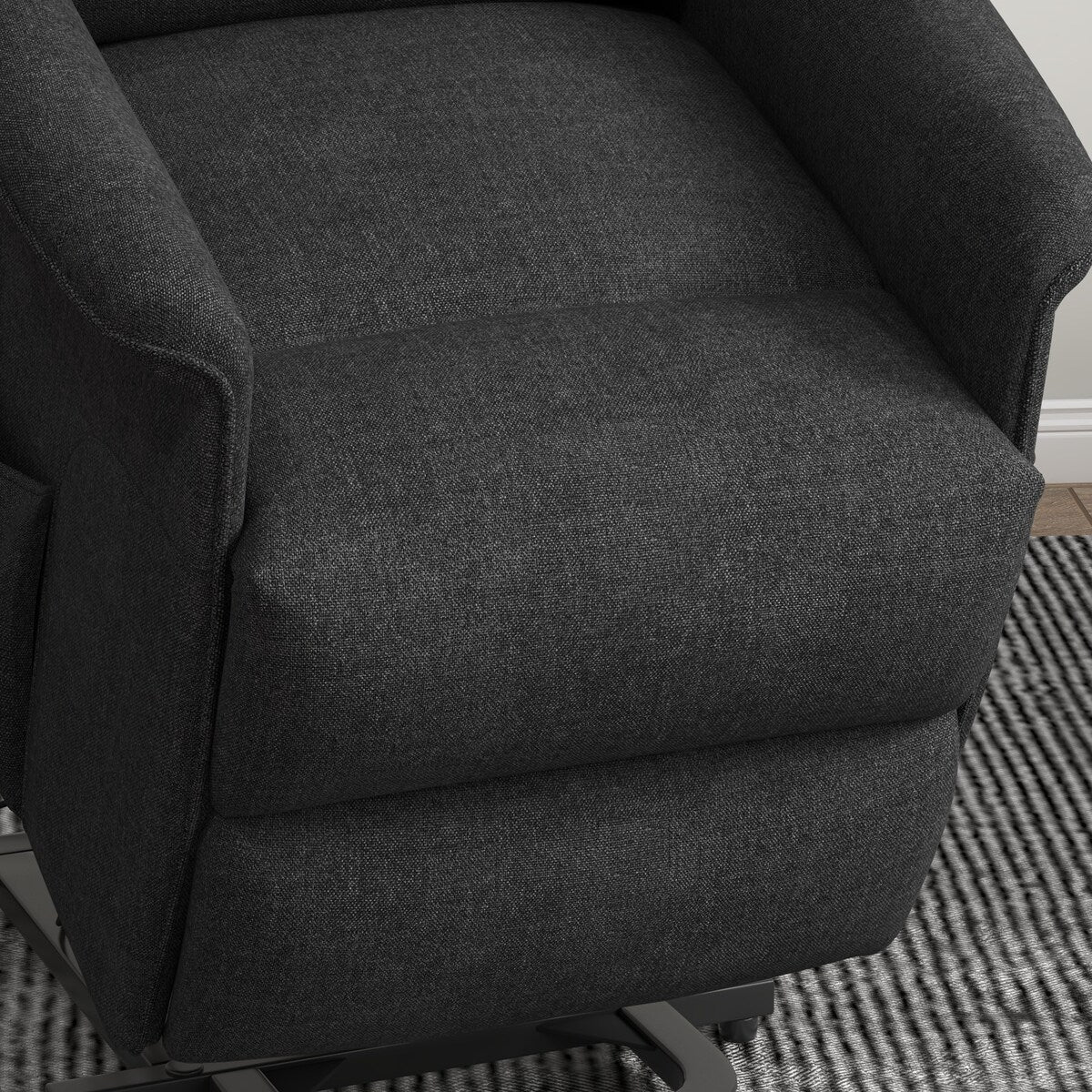 Fauteuil releveur électrique HOMCOM pour personnes âgées, montage facile, tissu releveur avec télécommande, poches latérales pour le salon