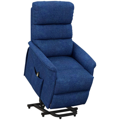 Fauteuil releveur électrique HOMCOM pour personnes âgées, montage facile, tissu releveur avec télécommande, poches latérales pour le salon