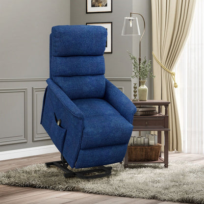 Fauteuil releveur électrique HOMCOM pour personnes âgées, montage facile, tissu releveur avec télécommande, poches latérales pour le salon