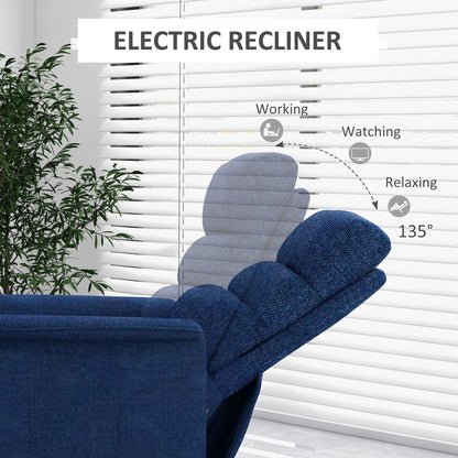 Fauteuil releveur électrique HOMCOM pour personnes âgées, montage facile, tissu releveur avec télécommande, poches latérales pour le salon