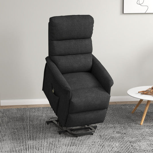 Fauteuil releveur électrique HOMCOM pour personnes âgées, montage facile, tissu releveur avec télécommande, poches latérales pour le salon