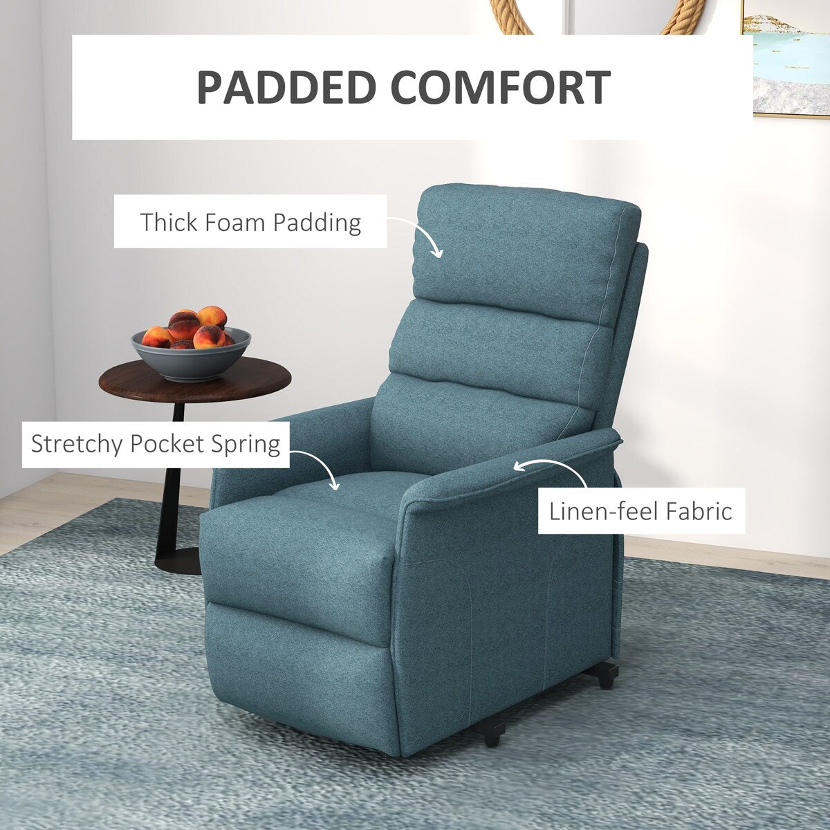 Fauteuil releveur électrique HOMCOM pour personnes âgées, montage facile, tissu releveur avec télécommande
