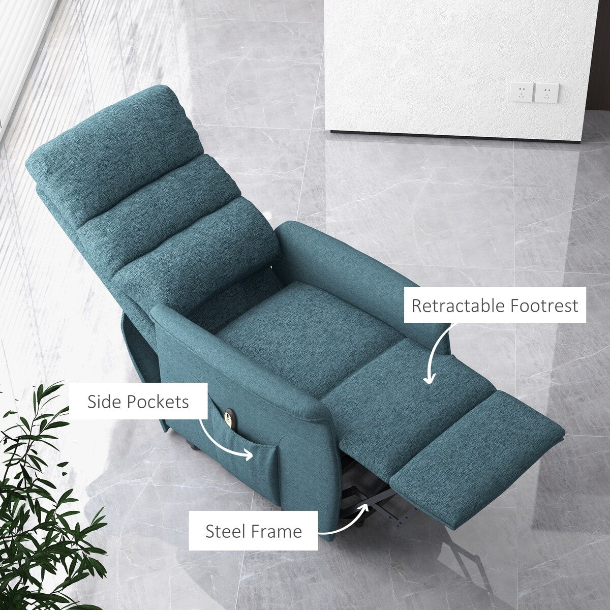 Fauteuil releveur électrique HOMCOM pour personnes âgées, montage facile, tissu releveur avec télécommande