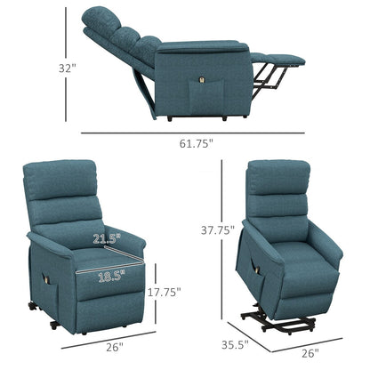 Fauteuil releveur électrique HOMCOM pour personnes âgées, montage facile, tissu releveur avec télécommande