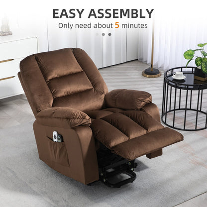 Fauteuil inclinable releveur électrique HOMCOM, fauteuil de massage ergonomique avec 4 positions et chauffage
