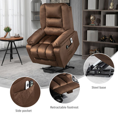Fauteuil inclinable releveur électrique HOMCOM, fauteuil de massage ergonomique avec 4 positions et chauffage