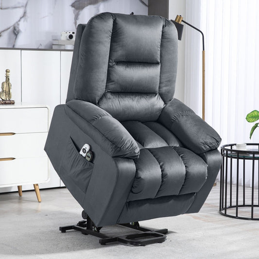 Fauteuil inclinable releveur électrique HOMCOM, fauteuil de massage ergonomique avec 4 positions et chauffage