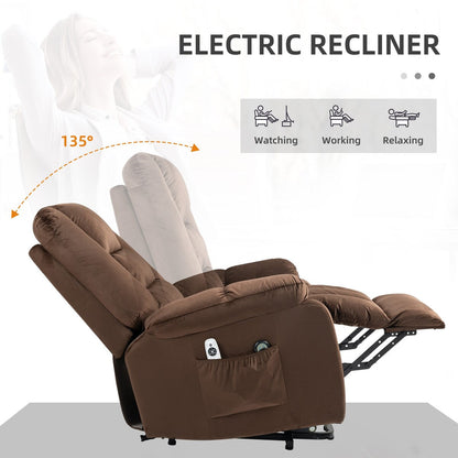 Fauteuil inclinable releveur électrique HOMCOM, fauteuil de massage ergonomique avec 4 positions et chauffage