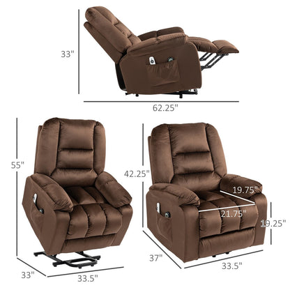 Fauteuil inclinable releveur électrique HOMCOM, fauteuil de massage ergonomique avec 4 positions et chauffage