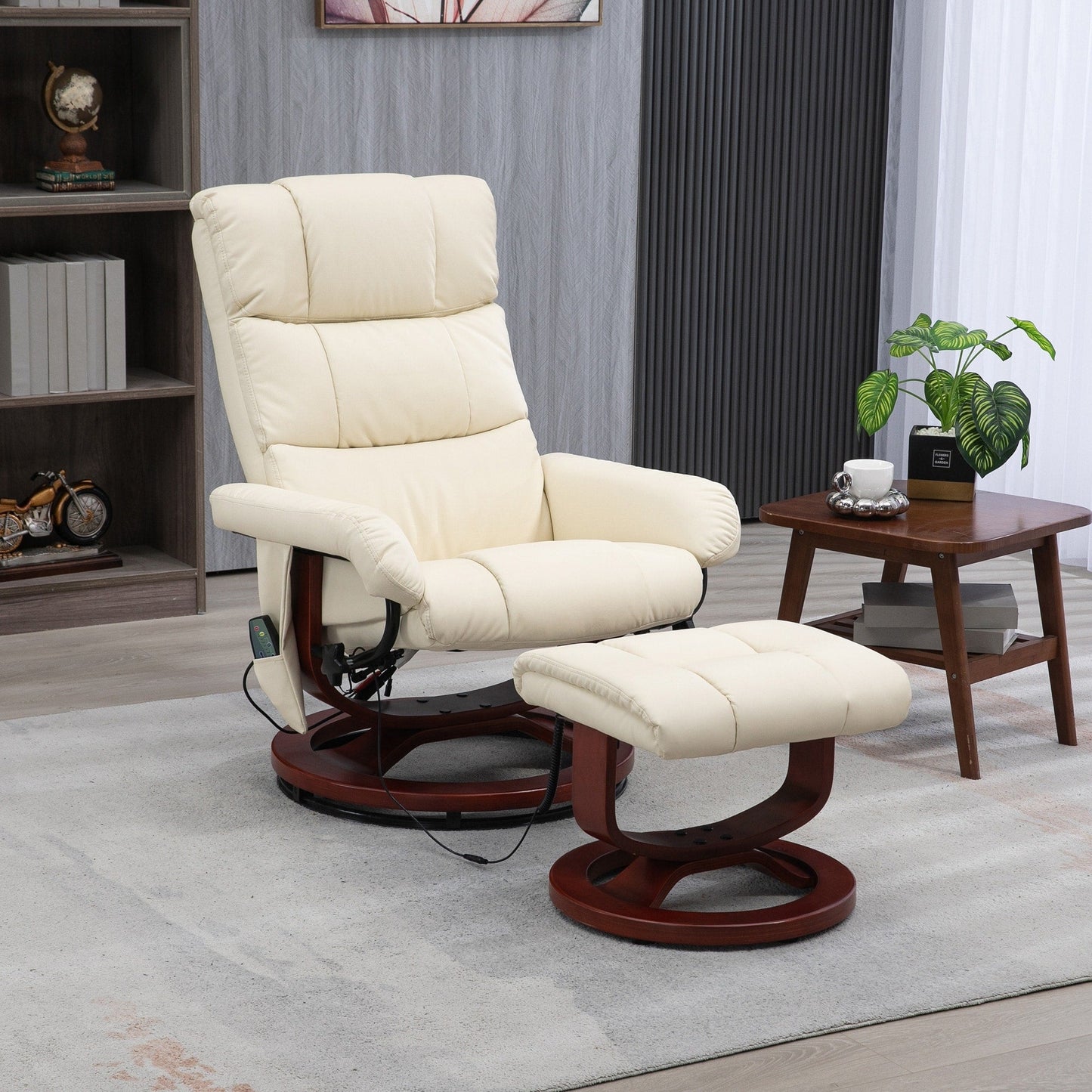 Fauteuil inclinable électrique en similicuir avec repose-pieds HOMCOM