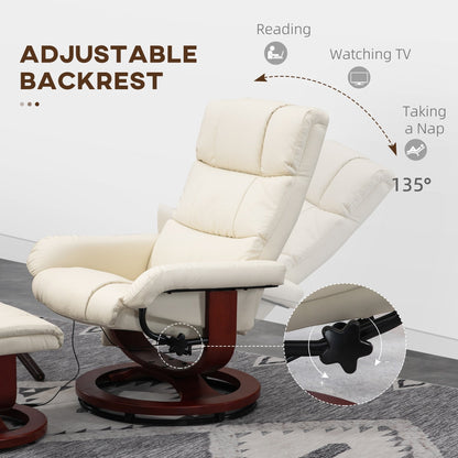 Fauteuil inclinable électrique en similicuir avec repose-pieds HOMCOM