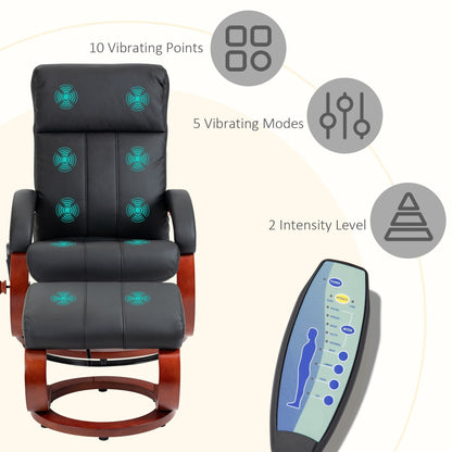 Fauteuil inclinable électrique en similicuir avec repose-pieds HOMCOM