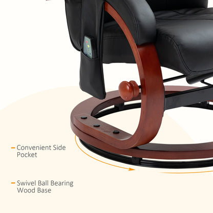 Fauteuil inclinable électrique en similicuir avec repose-pieds HOMCOM