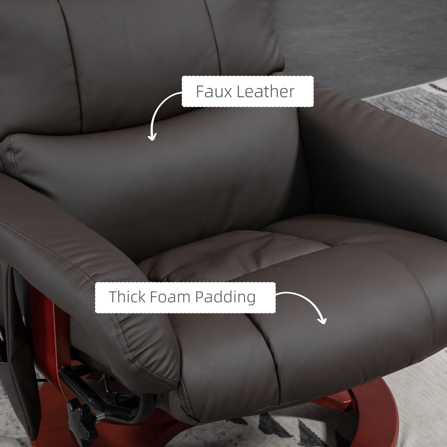 Fauteuil inclinable électrique en similicuir avec repose-pieds HOMCOM