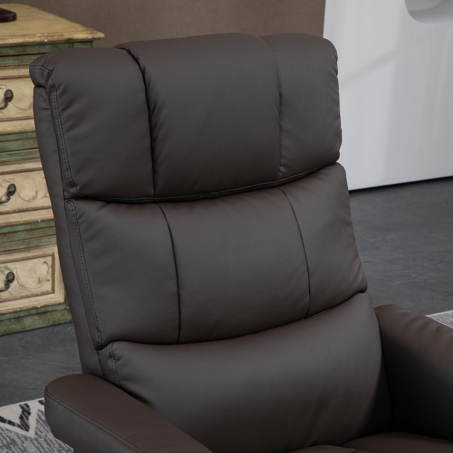Fauteuil inclinable électrique en similicuir avec repose-pieds HOMCOM