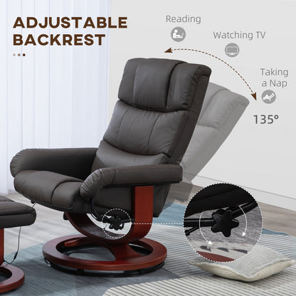 Fauteuil inclinable électrique en similicuir avec repose-pieds HOMCOM
