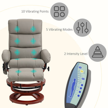 Fauteuil inclinable électrique en similicuir avec repose-pieds HOMCOM