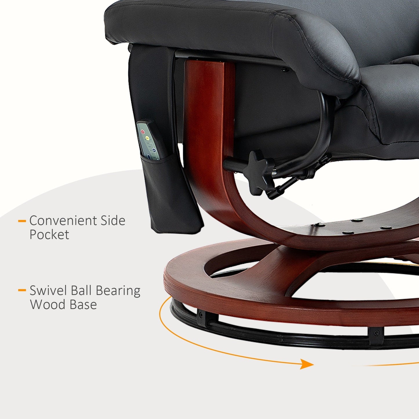 Fauteuil inclinable électrique en similicuir avec repose-pieds HOMCOM